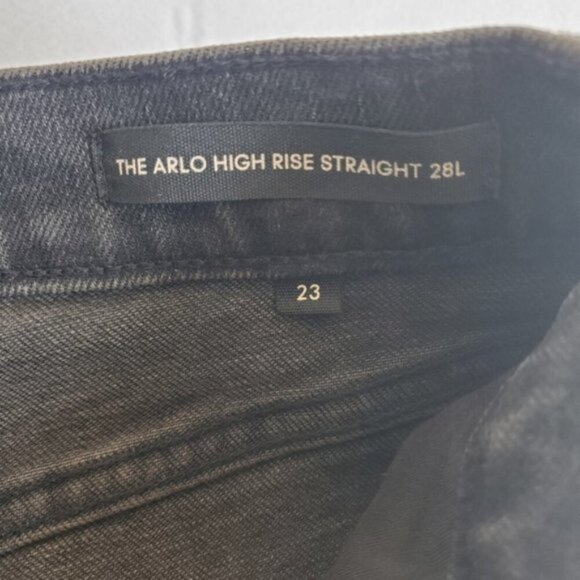 Aritzia Denim Forum Black Wash The Arlo High-rise Straight 28L Size 23 - Picture 7 of 8